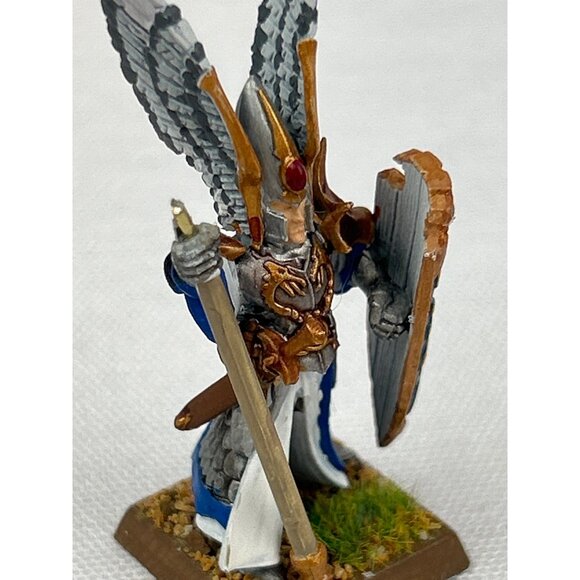 Hand Painted Warhammer Fantasy High Elf Hero Miniature Winged Helm Shield - Picture 6 of 9